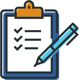 An icon of a clipboard.