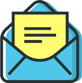 An icon of a letter, partially opened