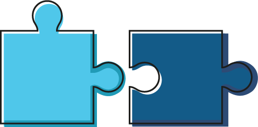 Two puzzle pieces connecting